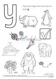 Label 10 words that start with y. Start With The Letter Y Colouring Page