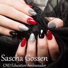 Red Black And Silver Glitter Nails Red Black And Silver Nails Red And Silver Nails Christmas Shellac Nails Rockabilly Nails