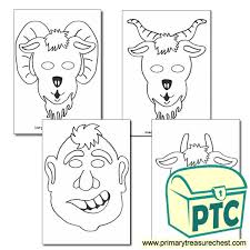 These 3 billy goats gruff printables are to be used with children from 2 to 7. The Three Billy Goats Gruff Colouring In Masks Primary Treasure Chest