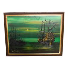 See more ideas about old sailing ships, sailing ships, sailing. Lee Reynolds Burr Ships At Sea Mystic Galleons Painting Vanguard Studios La Chairish