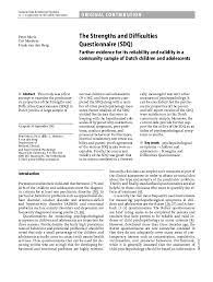 Check spelling or type a new query. Pdf The Strengths And Difficulties Questionnaire Sdq Jorg Richter Academia Edu