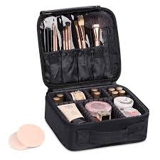 Waterproof Makeup Travel Bag With Adjustable Divider Black Walmart Com Makeup Brush Bag Makeup Bags Travel Makeup Bag