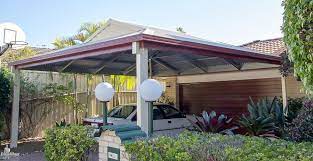 Double Carport Kit With Dutch Gable Roof Pergola Plans Design Patio Roof House Front Porch