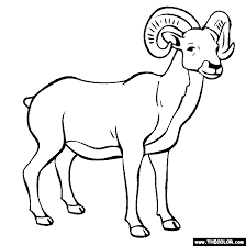 Christmas coloring page for kids. Ram Coloring Page