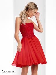 Clarisse Short Strapless Formal Dress 3213 Red Homecoming Dress Graduation Dress 8th Grad Formal Dresses Short Homecoming Formal Dresses Red Strapless Dress