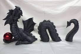 Cool 3 Piece Dragon Sectional Looks Like Its Coming Out Of The Ground Dragon Garden Garden Statues Outdoor Lawn