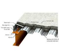 a detailed cross-section of a composite floor system ...