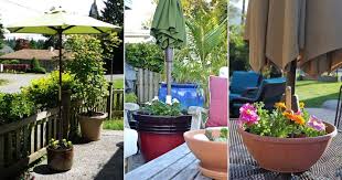 Start by taping the bottom of the pvc pipe with duck tape. 9 Diy Umbrella Stand Planter Ideas For Gardeners Balcony Garden Web