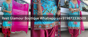 Maybe you would like to learn more about one of these? Reet Glamour Boutique Attractive Sky Blue And Magenta Embroidered Punjabi Suit