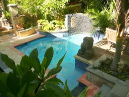 Beautiful Tropical Pool Design Blue Tiles Inside Cheap Backyard Wedding Decoration Ideas Small Swimming Pool Picture Fascinating Homedesign121
