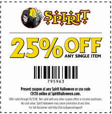 Spirit halloween offers 20% off any item when you sign up with your email address. Spirit Halloween 25 Off Any Single Item Present Coupon In Store Or Use Online Code Cec18 Valid Thru 10 31 2018 Coupons