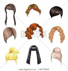 Long straight hair is the ideal canvas for creating a gradual fade from brunette to blonde. Set Fashion Female Vector Photo Free Trial Bigstock