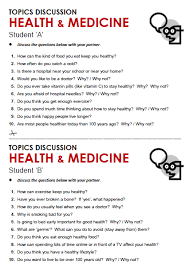 Students take it in turns to read their cards out. Health And Medicine All Things Topics