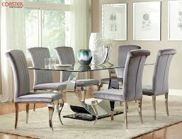 A Mix Of Elegant Modern And Timeless Design The Manessier Collection Is The Statement Set That Y Metal Base Dining Table Dining Table Cheap Dining Room Sets