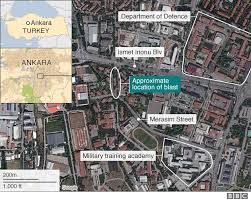 It lies about 125 miles (200 km) south of the black sea, near the confluence of the hatip, ince su, and cubek streams. Ankara Blast At Least 28 Dead In Turkish Capital Explosion Bbc News
