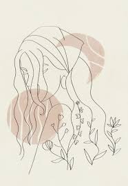 Aesthetic Female Line Drawing Poster Moon Poster Boho Painting Modern Wall Art Moon Phases Print Minimalist Wall Art Boho Painting Outline Art Line Art Drawings