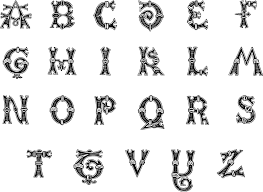 A phonetic alphabet is an alphabet with an assigned name to each of the letters. Vintage English Alphabet 8 Openclipart