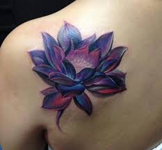 Lotus Purple Shoulder Tattoos For Women Flower Wrist Tattoos Black Lotus Tattoo