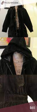 Express Avenue De L Opera Black Suede S Jacket Leather Jacket With Hood Jackets Black Suede