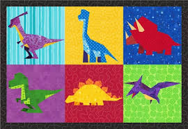 Also included is the sky, clouds, trees and volcano for making different scenes. Dinosaurs 6 Quilt Block Patterns Foundation Paper Piece Etsy