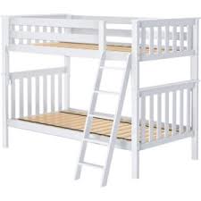 Jackpot Kids Bunk Beds Bristol 1 Twin Twin Bunk Bed In White W Angle Ladder Belfort Furniture Bunk Beds