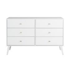 Safety stops to help keep the drawers secure and in place. Prepac Milo 6 Drawer Dresser In White Finish 52 25 In Wdbr 1406 1 Rona