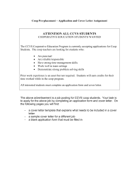 Even if a potential em. Coop Pre Placement Application And Cover Letter Assignment