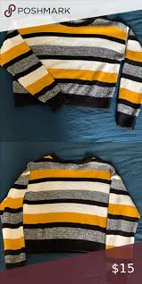 Black And Yellow Striped Sweater H M Striped Sweater Size Small In 2020 Stripe Sweater Yellow Knit Sweater Sweater Sizes