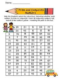 Back To School Prime And Composite Numbers Activity Prime And Composite Numbers Prime And Composite Composite Numbers