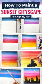 How To Paint A Sunset Cityscape For Beginners Easy Acrylic painting is a fun and easy way to introduce yourself to art without investing too much time or money. how to paint a sunset cityscape for