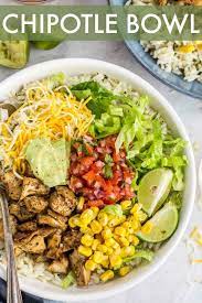 Chipotle Bowl Easy Chicken Burrito Bowl Recipe Chicken Bowl Recipe Clean Eating Recipes For Dinner