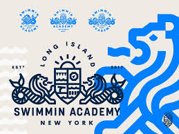 Exploring Some Lockups And Branding Elements The Shield Shows Objects Related To Swimming Flags Pace Clock Sports Graphic Design Badge Design Academy Logo