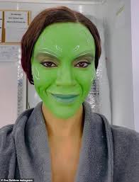 Zoe Saldana gets back into her Gamora make-up