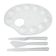 Plastic Coloring Paint Palette Set White 9 Inch Paint Palette Color Palette