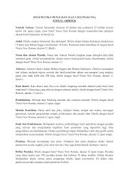 Sistematika Penulisan Gaya Selingkung Jurnal