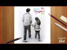 You can choose from options like photo layouts, rib ticklers, classic illustrations, and fancy. Happy Daughter S Day Drawing Father And Daughter Pencil Sketch Very Easy Step By Step Youtube Happy Daughters Day Father S Day Drawings Dad Drawing