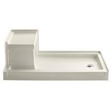 Tresham 60 X 32 Single Threshold Right Hand Drain Shower Base With Integral Left Hand Seat Acrylic Shower Base Shower Base Shower Wall Kits