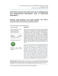 Pdf Efektifitas Pengelolaan Dana Desa Untuk Pembangunan Dan Pemberdayaan Masyarakat Desa Di Kabupaten Bondowoso