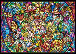I can also frame a stone, piece of ceramics or glass for you. Amazon Com Tenyo Disney All Characters Stained Glass Jigsaw Puzzle 2000 Piece Toys Games