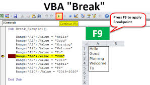 Vba Break Top 2 Methods To Apply Break Points In Excel Vba