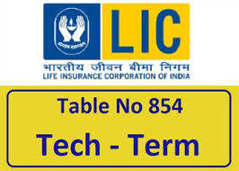 Lic Tech Term Table 854 Lic Online Term Plan Review