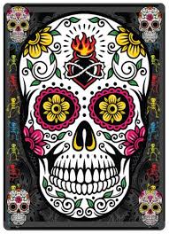 Plaque En Metal Tete De Mort Coloree Tete De Mort Calavera Mort