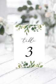 Wedding Table Number Template Greenery Wedding Table Card Printable Instant Downlaod Templett 100 Editable Wedding Table Numbers Printable Card Table Wedding Wedding Table Numbers Template