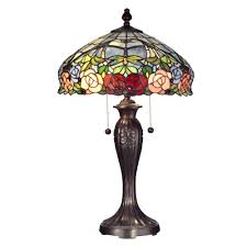 Dale Tiffany 27 In Fieldstone Zenia Table Lamp With Tiffany Art Glass Shade Tt12232 The Home Depot