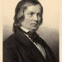 Portrait of Robert Schumann, engraved by T. Bauer, based