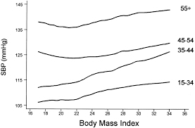 relationship between blood pressure and body mass index in