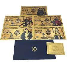 10pcs Japanese Manga Sword-Art-Onlin gold foil card men's Anime plastic  banknote 10 billion Yen memorabilia Fake money - AliExpress