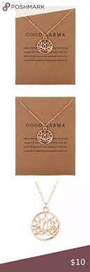 5 25 Good Karma Lotus Necklace Lotus Necklace Crystal Necklace Silver Womens Jewelry Necklace