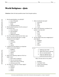 The beautiful, fragrant rose has been a spiritual inspiration for ages and has significance throughout the world's religions, past and present. Fillable Online World Religions Quiz Student Handouts Fax Email Print Pdffiller