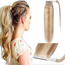 60 ($1,121.81/ounce) get it as soon as thu, jul 1. Human Hair Ponytail Extensions 22 Inch Highlight Wrap Around Ponytail Hairpiece For Women Ash Blonde Mix Bleache Blonde Long Straight Magic Paste Binding Pony Tail Balayage 18 613 Buy Online At Best Price